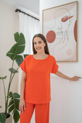 Bej T-Shirt Ve Pantolon Takım