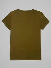 Kadın Kısa Kollu Kedi Ve Pati Baskılı Süprem T-shirt