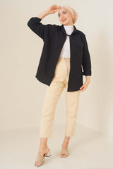 103901 Oversize Basic Tesettür Gömlek - Zümrüt Yeşili