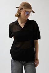 Polo Yaka TransparanT-Shirt