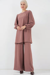 Ayrobin Tunik Pantolon Alt Üst Takım 6712 - Beyaz