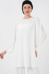 Ayrobin Tunik Pantolon Alt Üst Takım 6712 - Beyaz