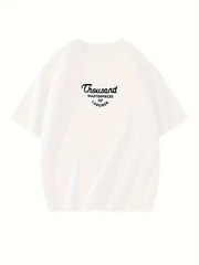 Thousand Baskılı Oversize Bisiklet Yaka T-shirt - Beyaz