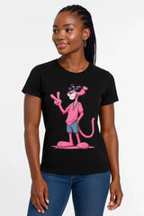 Bisiklet Yaka Kısa Kollu Baskılı T-shirt - Siyah