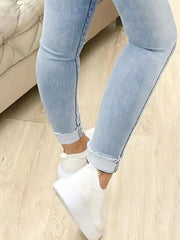 Kadın Yüksek Bel önden Düğmeli Jean Pantolon