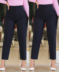 Kadın üste Oturan Paçası Bilek üzerinde Biten Krep Kumaş Pantolon 36 (S) - 50 (5XL)