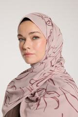 Pure Tone Şal - Yaprak Desen - Latte - Kurugül